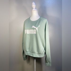 Puma Blue Hoodie - Size Women's Large logo sporty